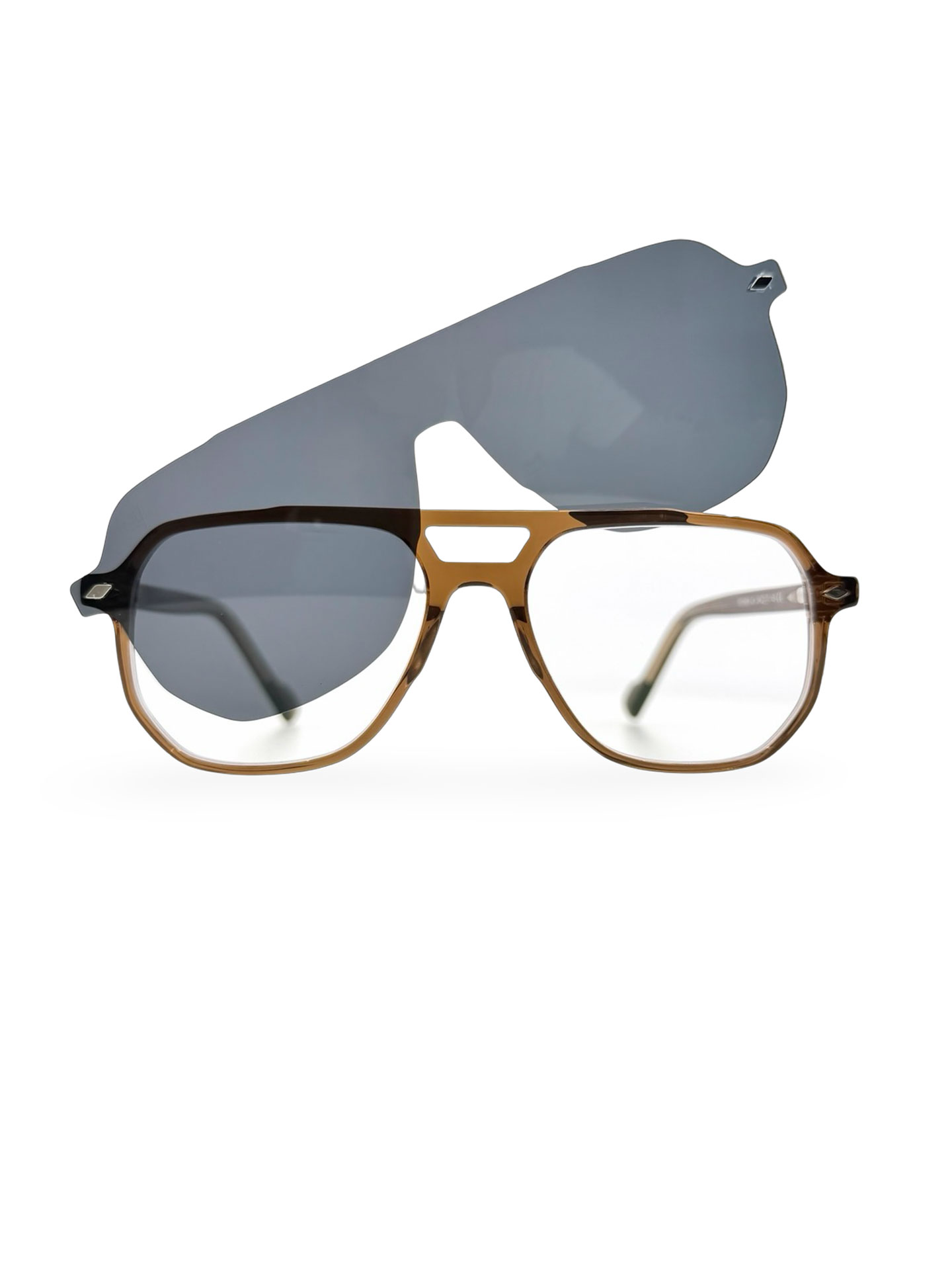 Posidonia Brown. Gafas Graduadas CLIP-ON magnético polarizado